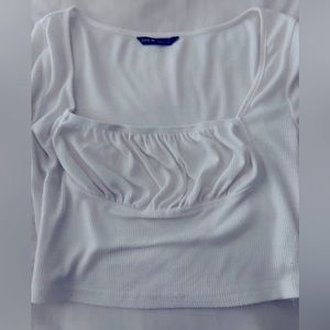 SHEIN white long sleeve crop top